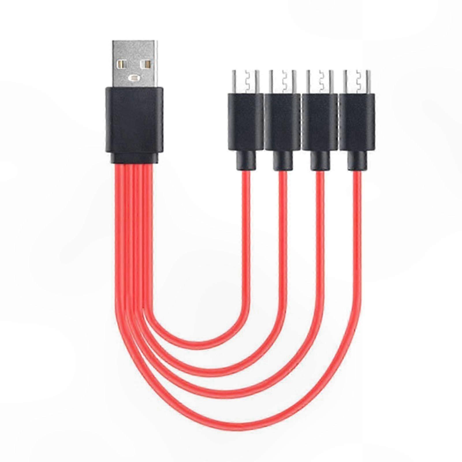 4-in-1 Micro USB Charging Cable for Android Devices, Data Sync and Split Charging Cord Adapter