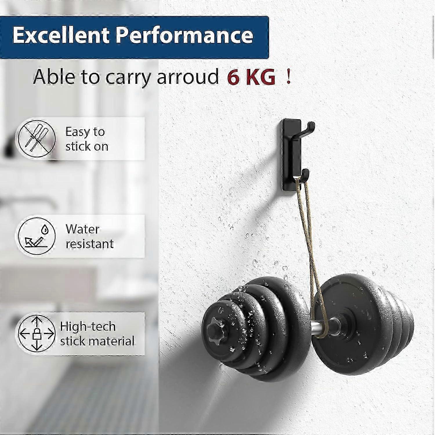 Stainless Steel Double Hook 6KG Adhesive