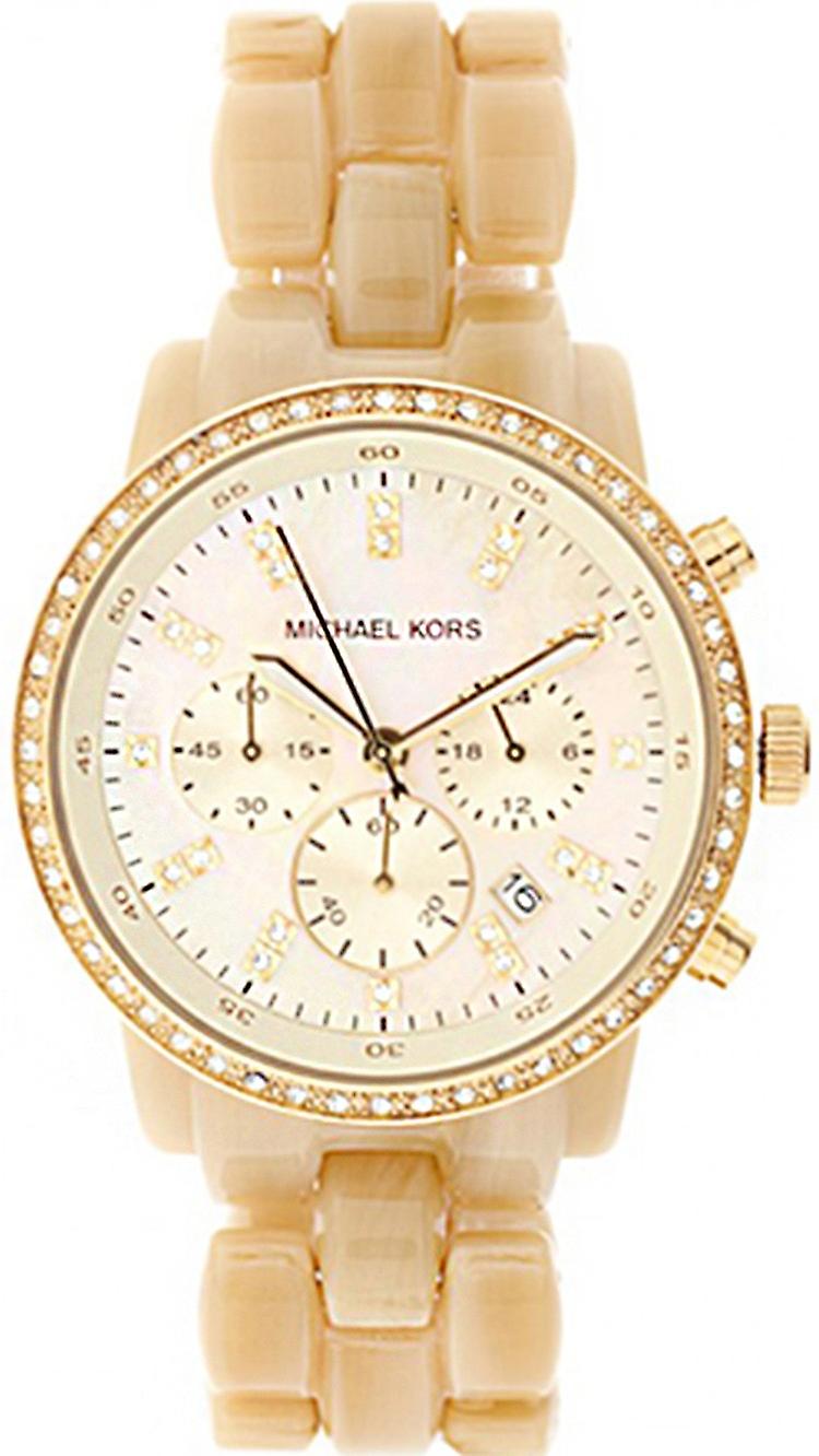 Michael kors glitz chrono watch for Women Analog Quartz with MK5372 Plastic Bracelet