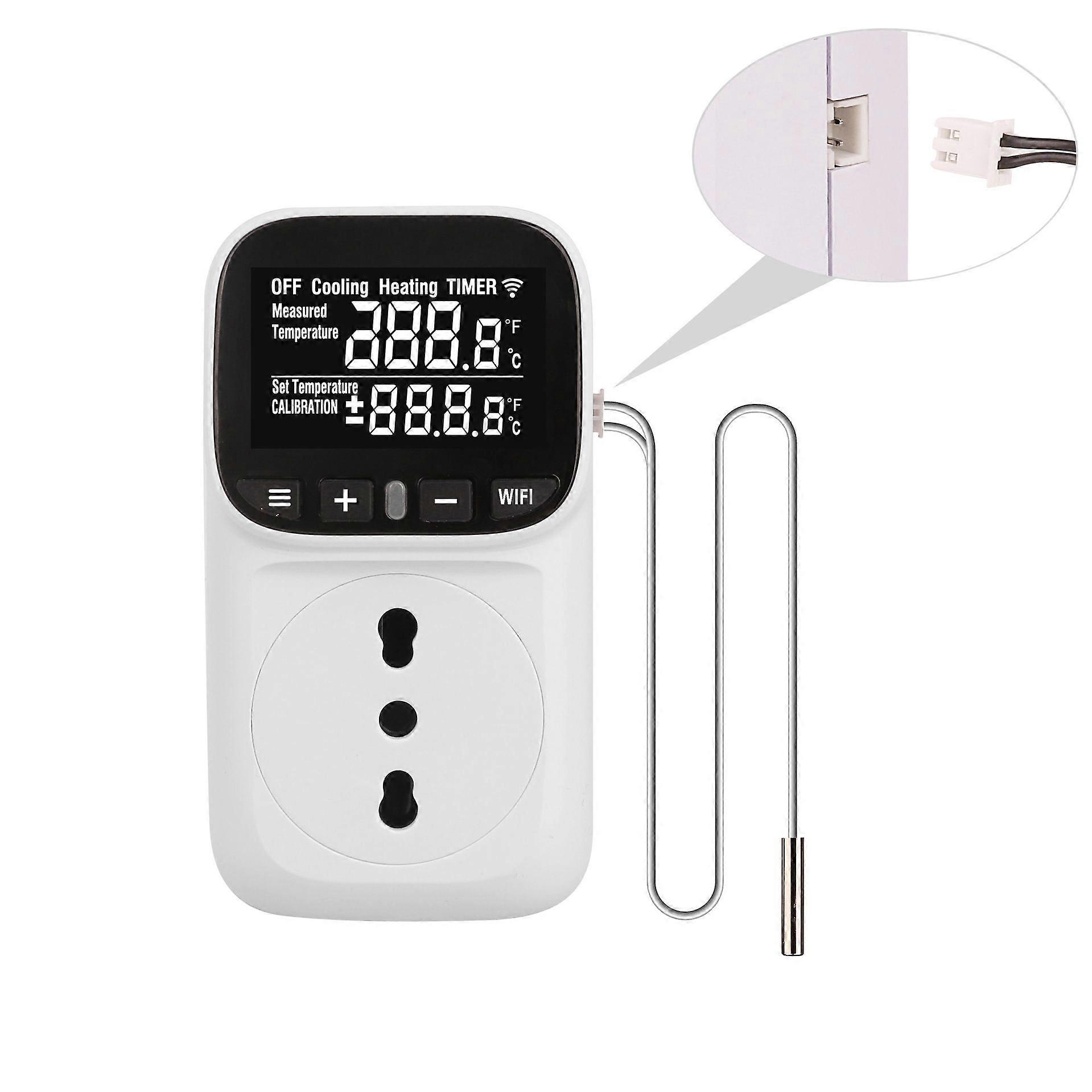 Italian Plug WiFi Thermostat Socket with Backlit Display, Timer and Temperature Control