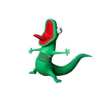Grøn legesalamander, poseable 3D-printet figur, sjov dekoration til skrivebordet og gave til børn til højtider.