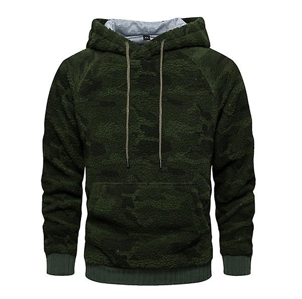 2022 Autumn And Winter New Fashion Brand Trend Loose Casual Hooded Pullover Jacket Male Youth Lamb Wool Camouflage Sweater For Men And Women
