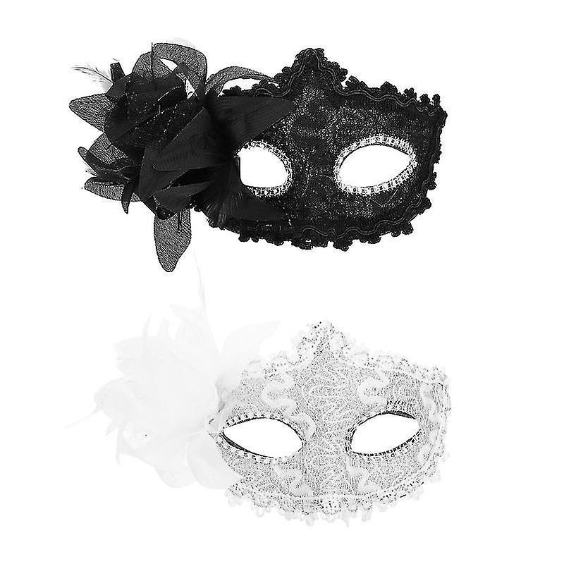 19X10cm Assorted Color Party Supply Kits 2pcs Lily Face Masks Props Pretty Elegant Lady Masks For Ma