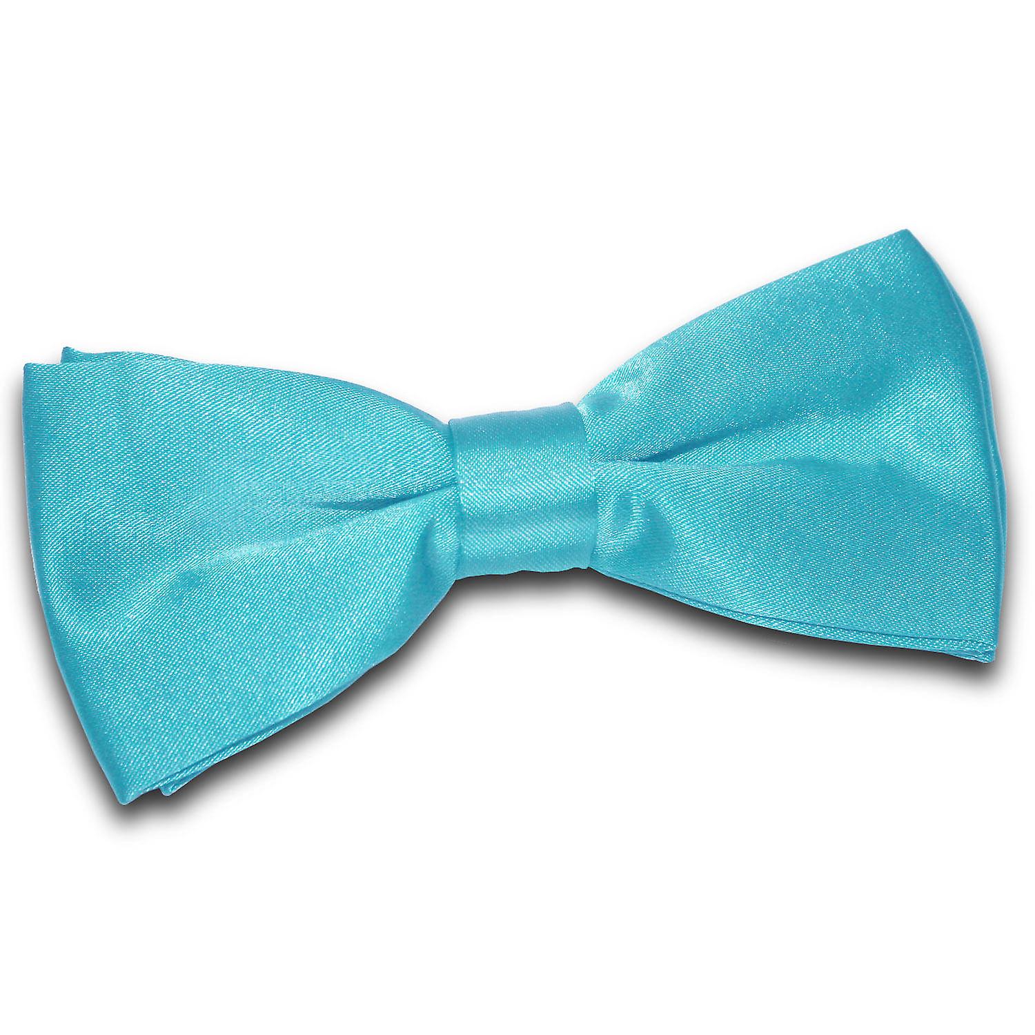 Robin's Egg Blue Plain Satin Pre-Tied Bow Tie