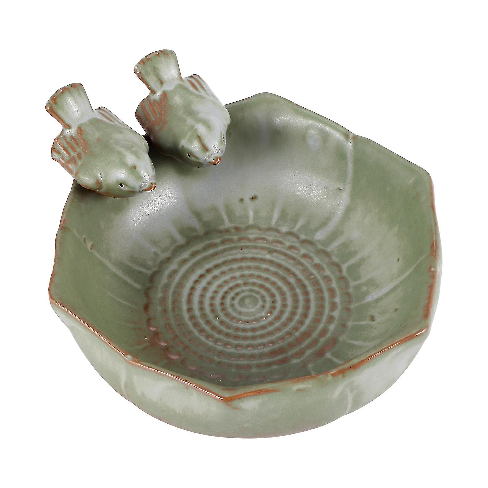 Ceramic Baths Garden Decor Ceramic Aquarium Retro Finish Bird