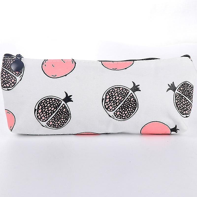 Half Of Pomegranate Simple Sweet Strawberry Pomegranate Canvas Pencil Case