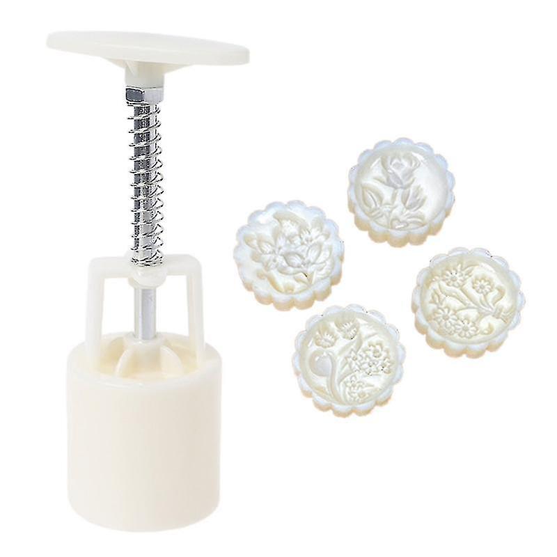 50g Mooncake Mold 4 Different Patterns Flower Shape Mid autumn Pastry Stamp