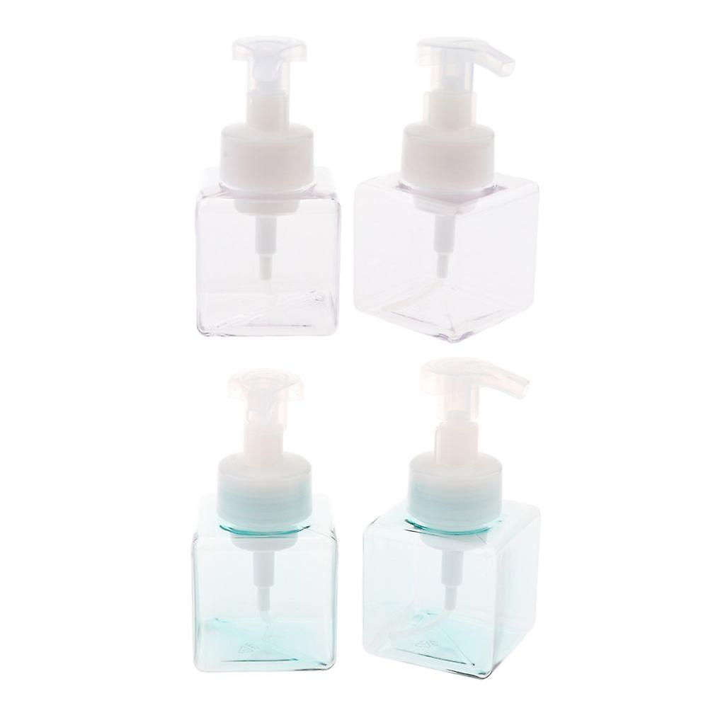 Set Of 4 Square Foam Lotion Liquid Soap Pump Bottles 250ml