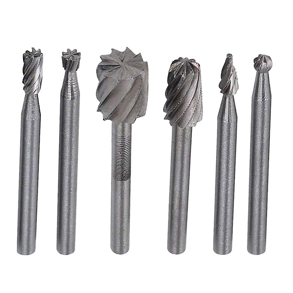 6PC HSS Rotary Tool Mini Drill Bits Burr Set Tools for Woodworking