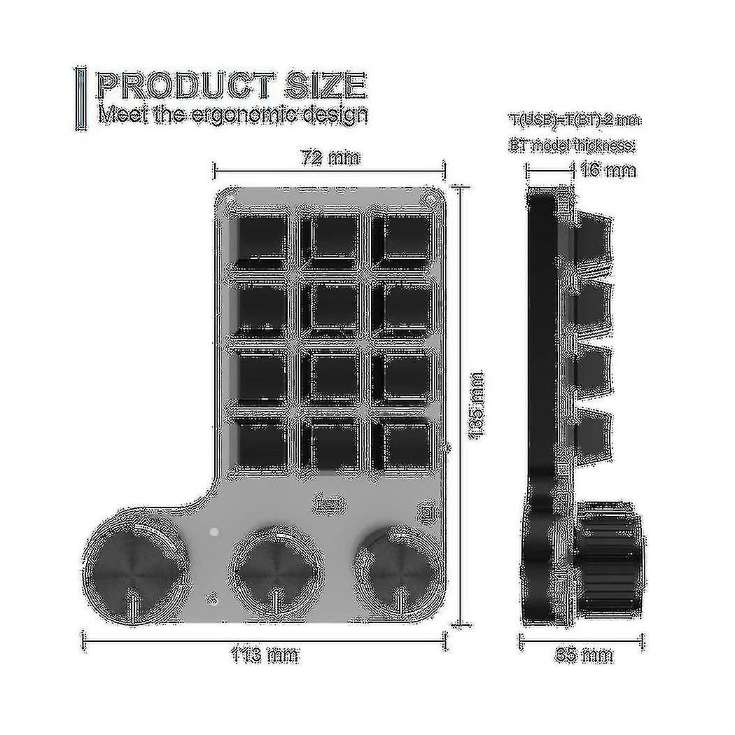 Programming Macro Custom Knob Keyboard 12 Key Copy Paste Mini Button Photoshop Gaming Keypad Mechan