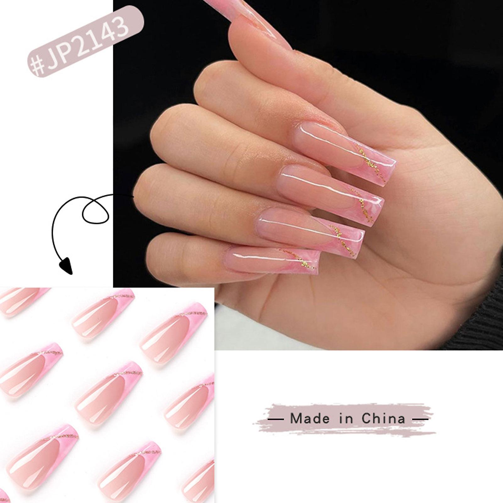 Pink Halo Dyeing Fake Nails With Suitable Radian And Thickness