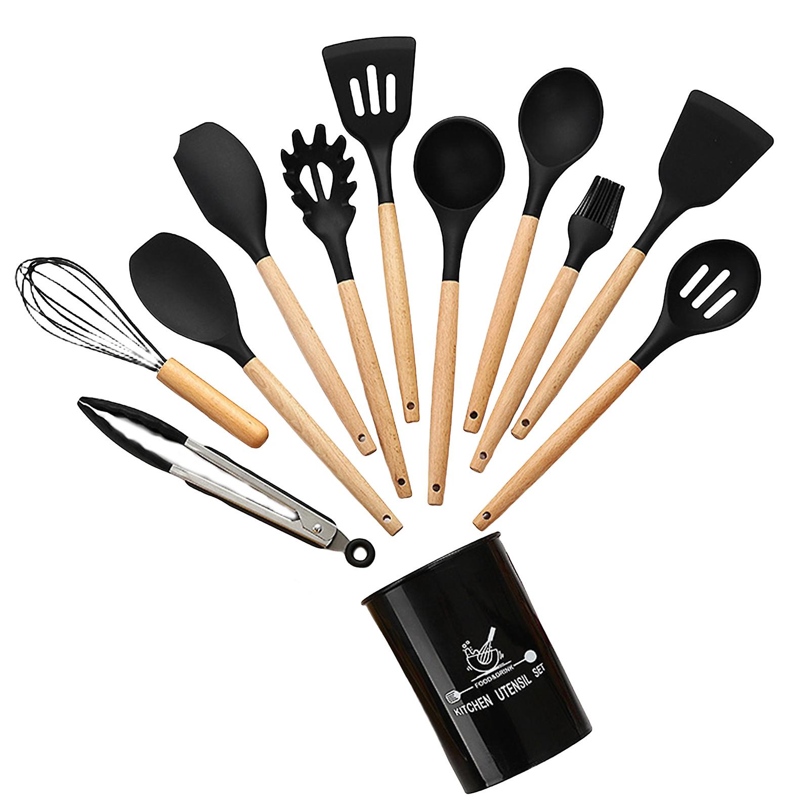 11pcs Cooking Spatula Spoon Set No Deformation Easy To Store Utensils Set For Family Friends Neighbors Gift