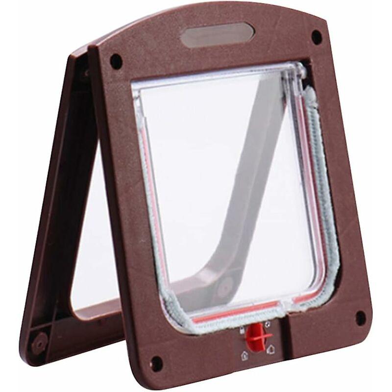 Wall Entry Pet Door, Cat Door with 4-Way Magnetic, Pet Door for Cats and Small Dogs, Cat Door with Tunnel (Coffee)