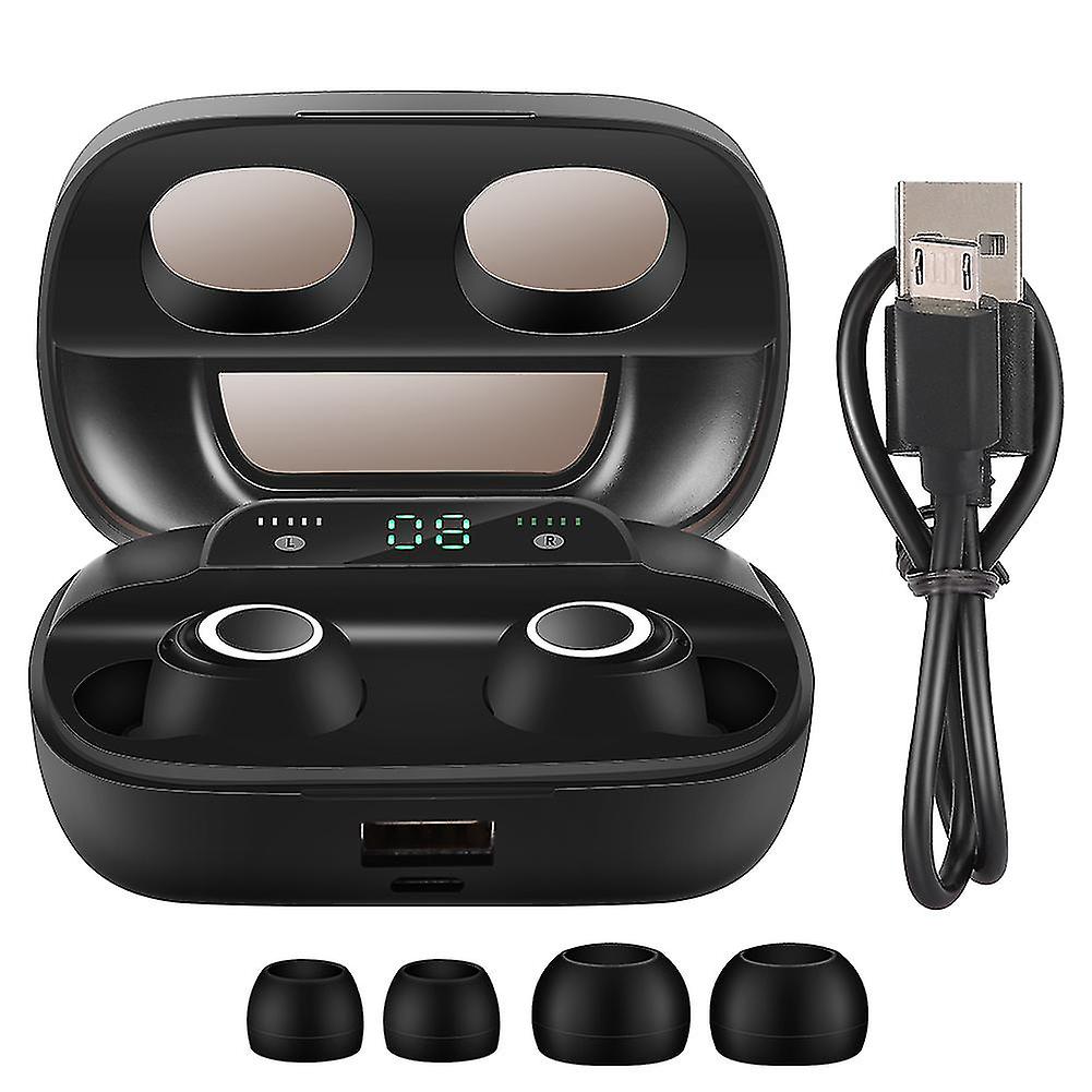 Wireless Headphones, LED Display, Microphone, Black