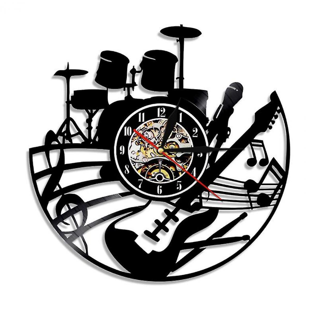 Drum Instrument Vinyl Record Wall Clock