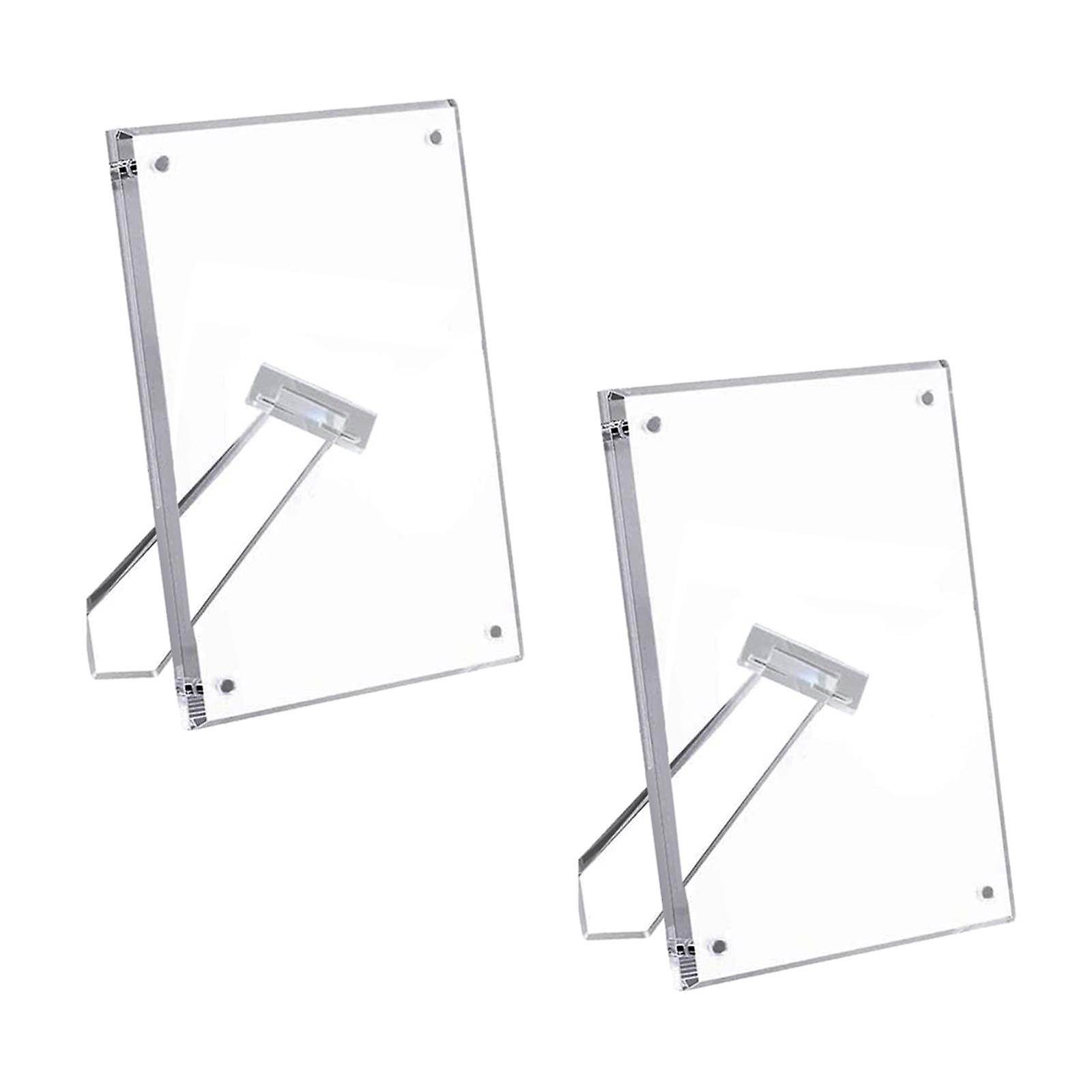 2Pcs Clear Acrylic Picture Photo Frame Photograph Tabletop Display 4x6inch
