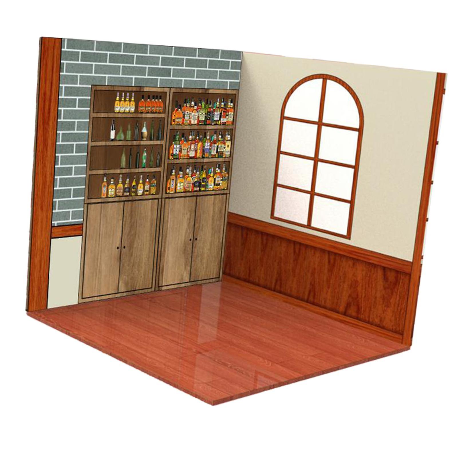 1/12 Scale Backdrop Scene Model Background Scene for Action Figures Dolls Living Room