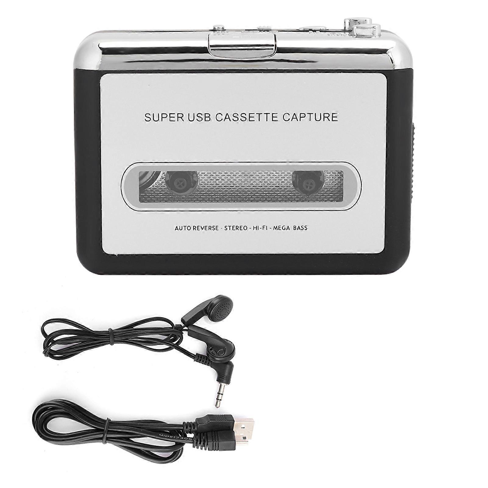Portable Stereo Cassette Player Tape to MP3 o Converter Adapter with USB Cable