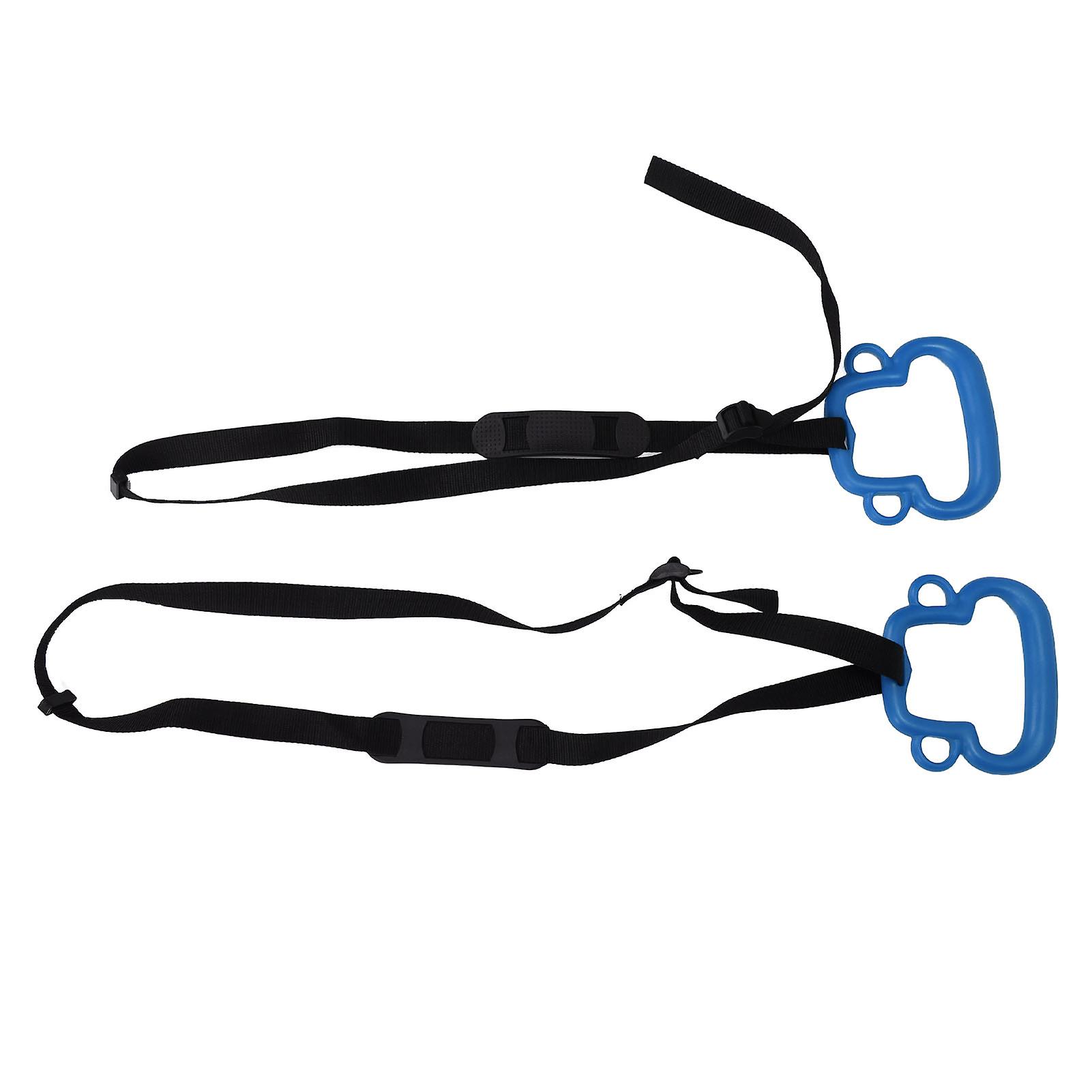 2Pcs Kids Gymnastic Rings Monkey Shape Load Bearing 150KG Ergonomic Portable Outdoor Monkey Shape Gymnastic Ring with Adjustable Straps Blue