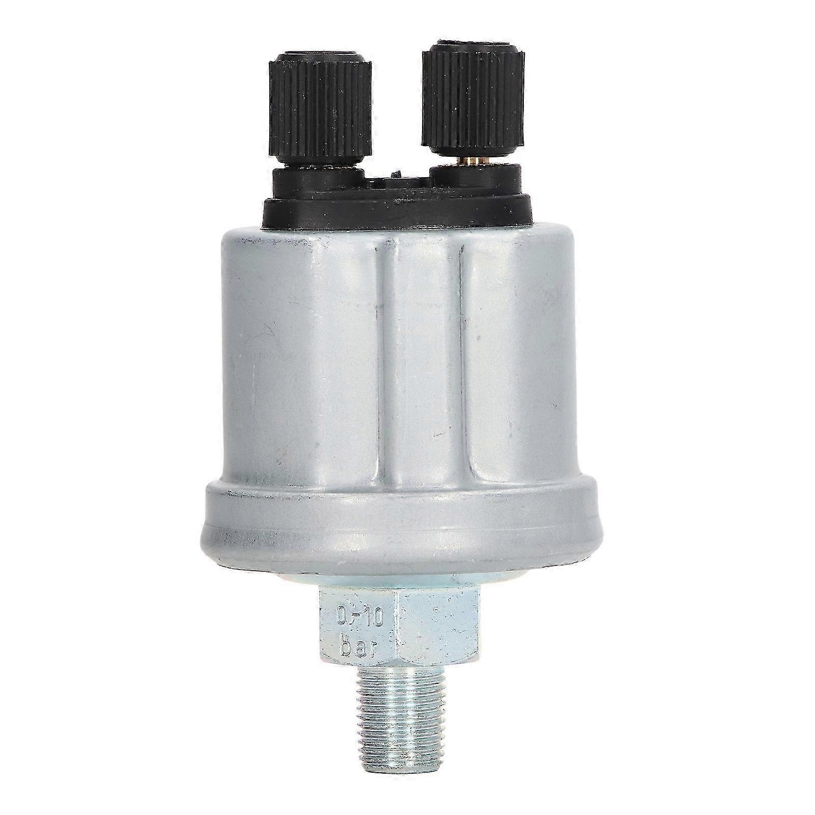 Aluminium Alloy Oil Pressure Sensor 1/8 NPT 0-10 Bar for Generator VDO Compatible Matte Finish Double Head Durable