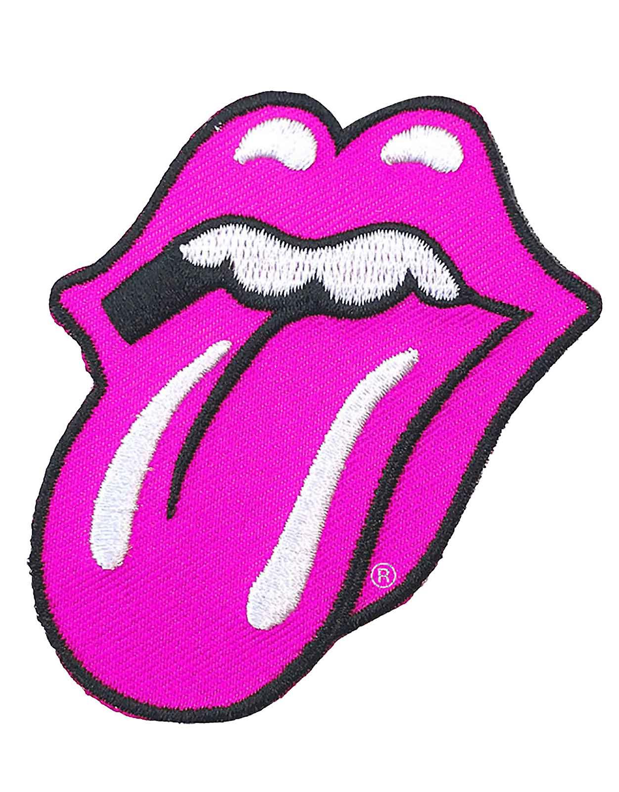 The Rolling Stones Patch Classic Tongue Band Logo Embroidered new Official Pink