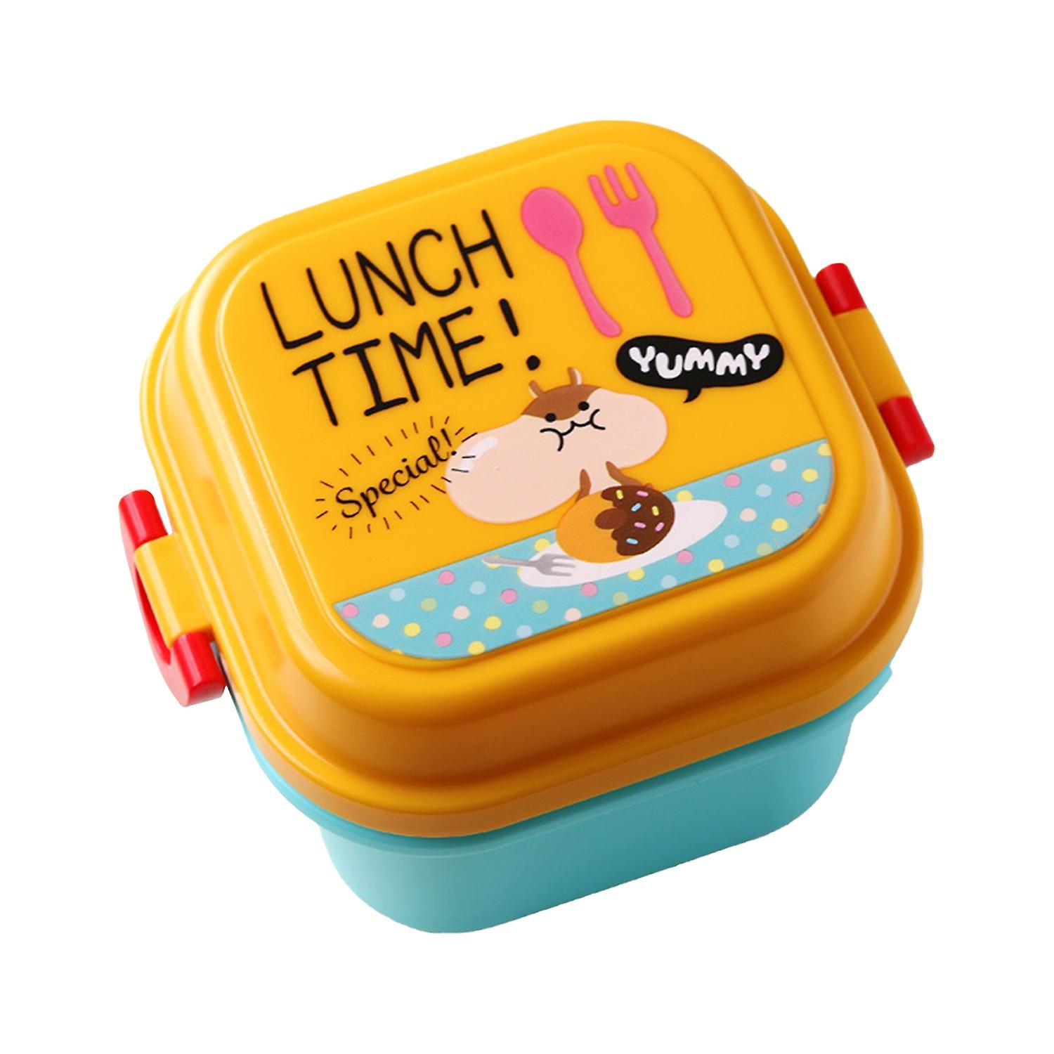 BoSaiD 720ML Lunch Box Double Layers Cartoon Plastic Wear Resistant Bento Container for Picnic