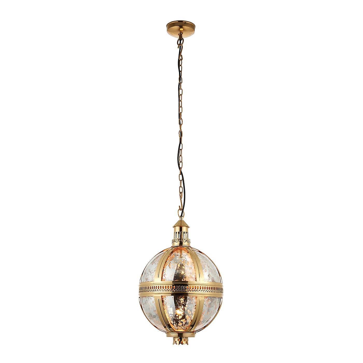 Endon Vienna - Spherical Ceiling Pendant Light Solid Brass, Mercury Glass, E27