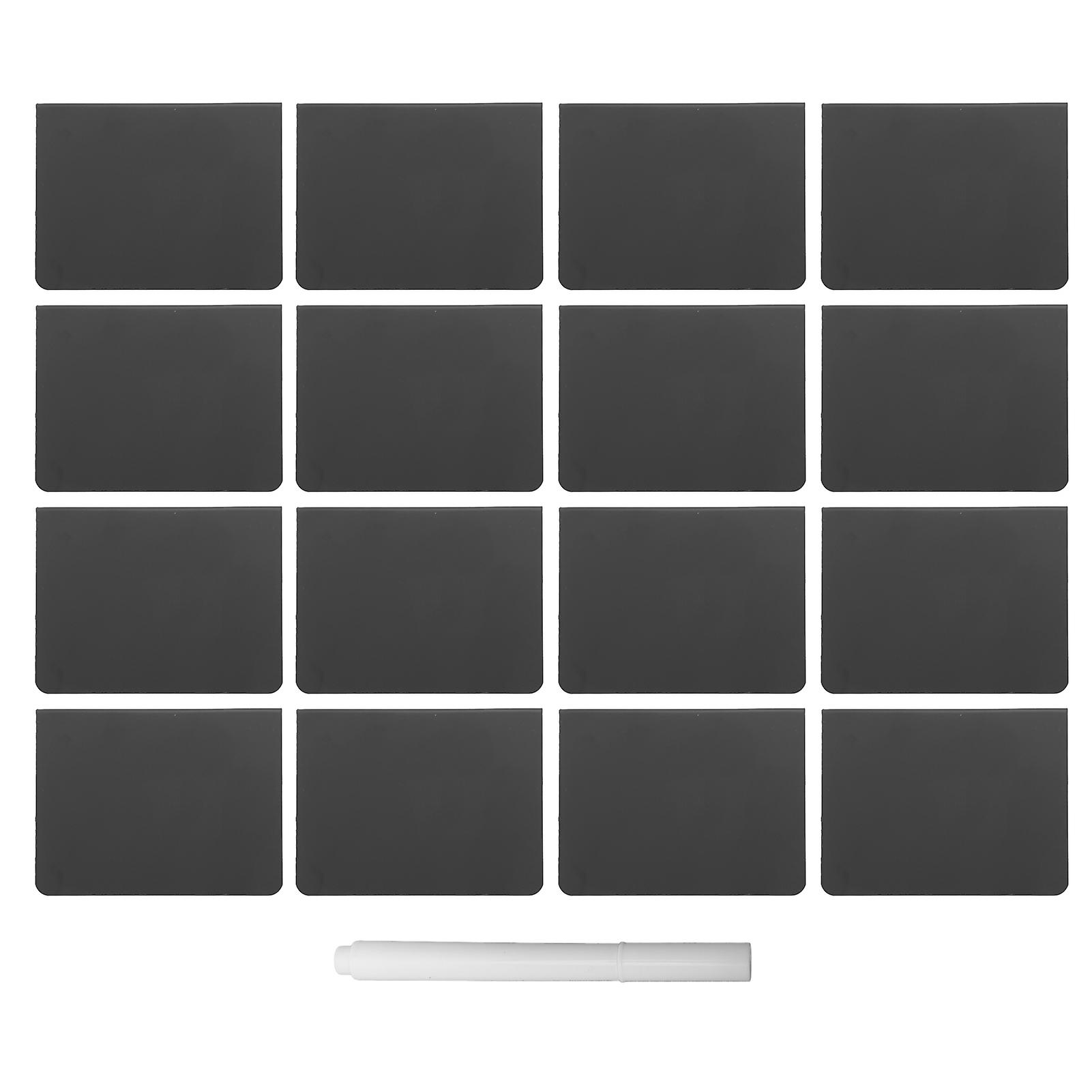 16pcs V Shaped Mini Chalkboard Sign Erasable Reusable for Food Table Numbers Message Boards Party Decorations Event Supplies with Pen