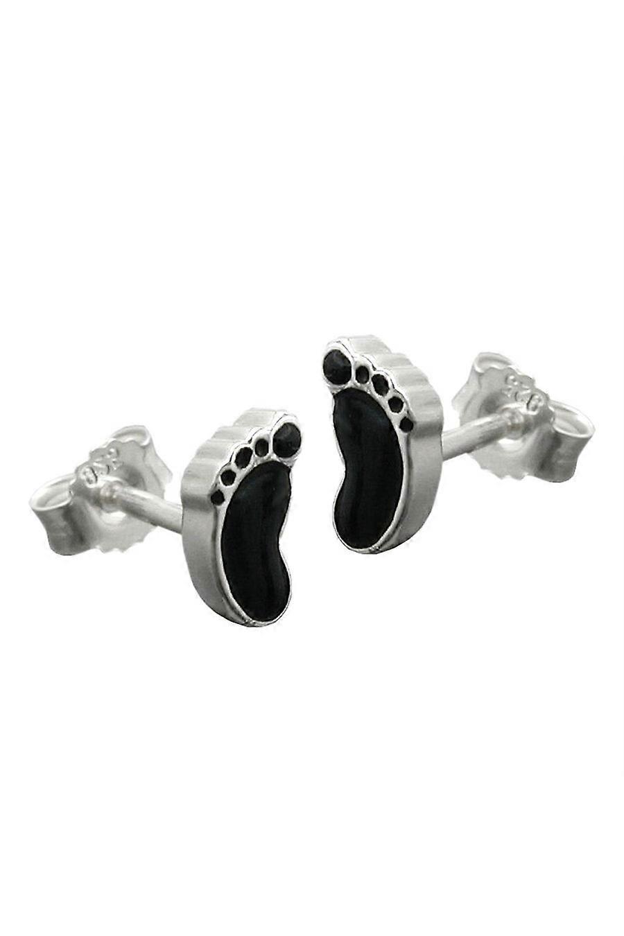 Earrings Studs Black Foots Silver 925 - Gl90858