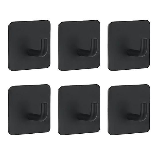 Set di 6 ganci da parete autoadesivi in acciaio inossidabile, resistenti e facili da installare, senza fori.