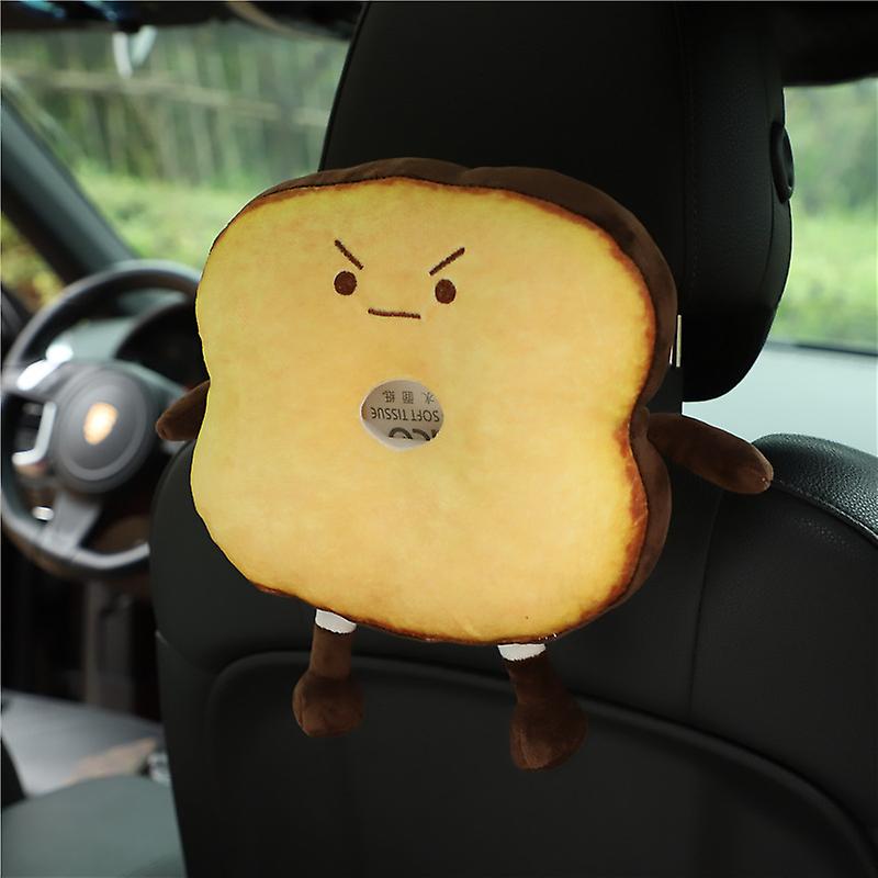 Tissue Box for Car, Cartoon Plush bread Shape Tissue Box,Soft Pap