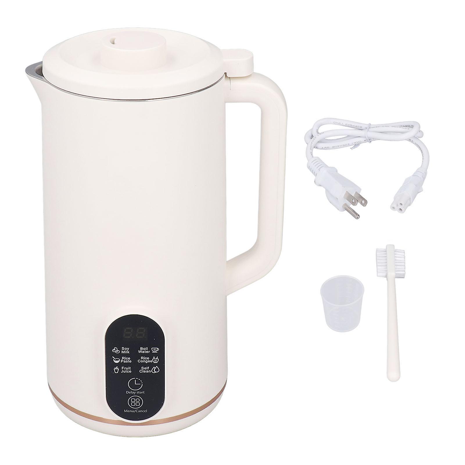 Household Soy Milk Blender Machine 110V US Plug, Multi Functional Automatic Countertop Blender with Boiling and Filtering White