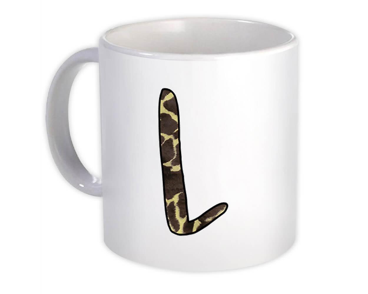 Gift Mug: Monogram Letter L Giraffe