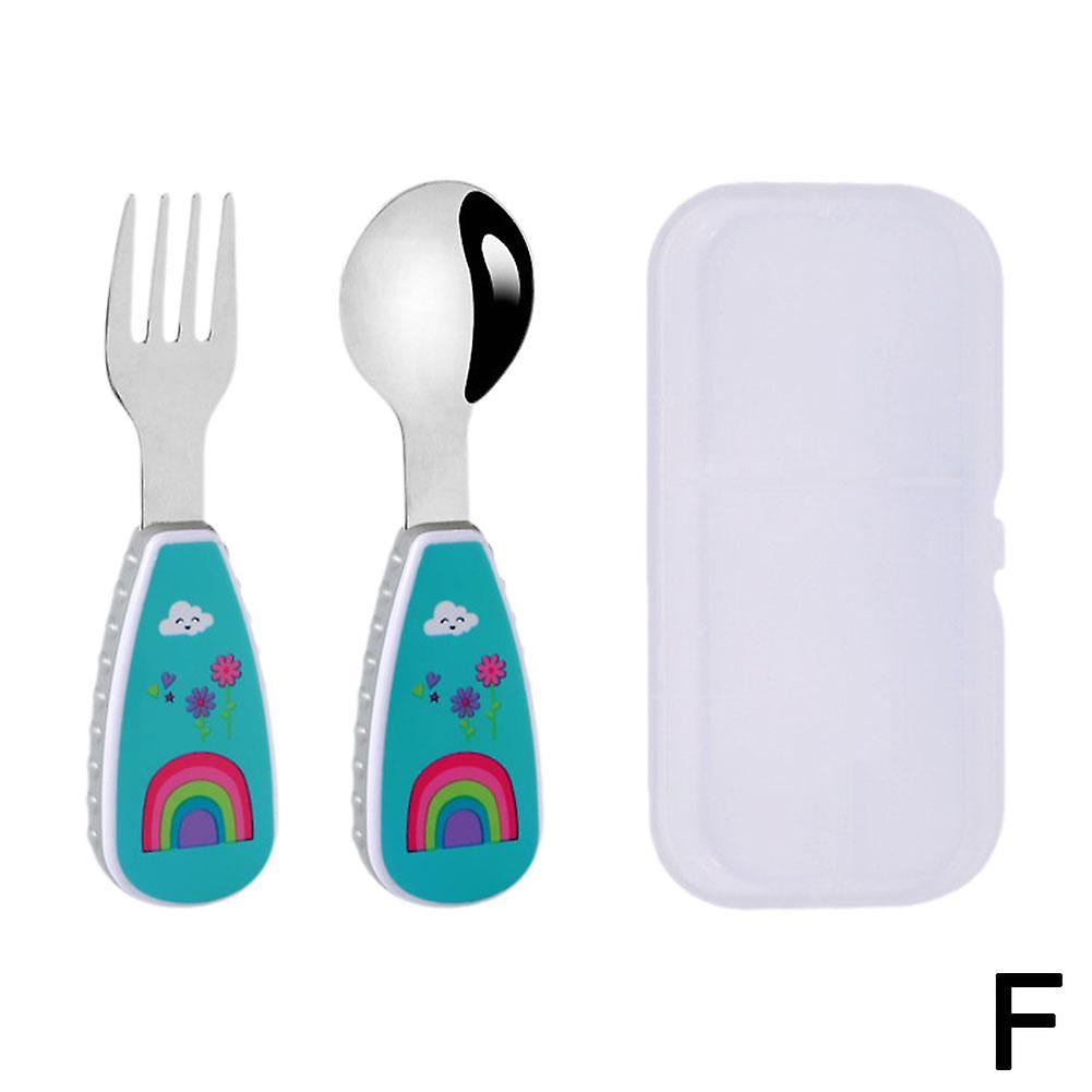 2Pcs Toddler Utensils Cute Toddler Feeding Spoon And Fork Set Innovative Cartoon