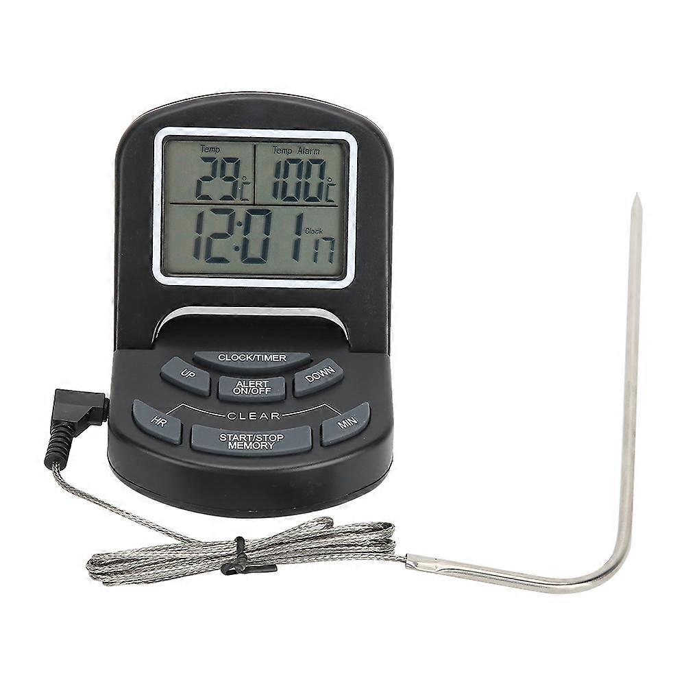 Home Kitchen Programmable Digital Cooking Food Thermometer Timer Tool with Probe