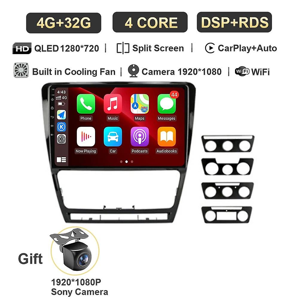 Car Radio Android 13 For Skoda Octavia 2 A5 2007-2014 Head Unit Multimidia Video Player Navigation Gps Wifi 4g Dsp Qled Bt
