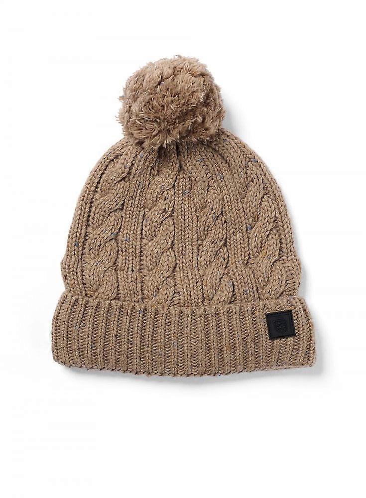 Men's Failsworth Aran Beanie With Pompom Stone