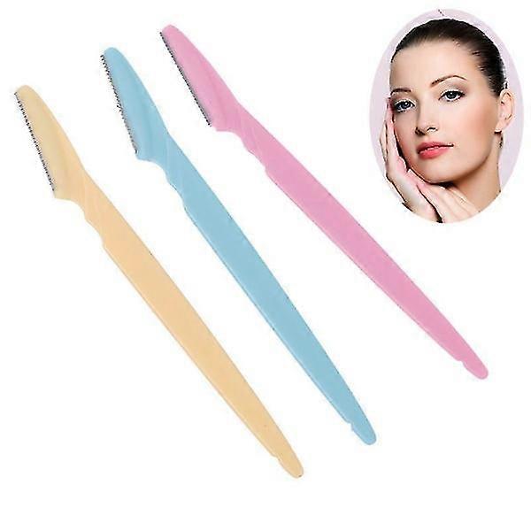 Eyebrow knife - Beard knife in 3-pack multicolour