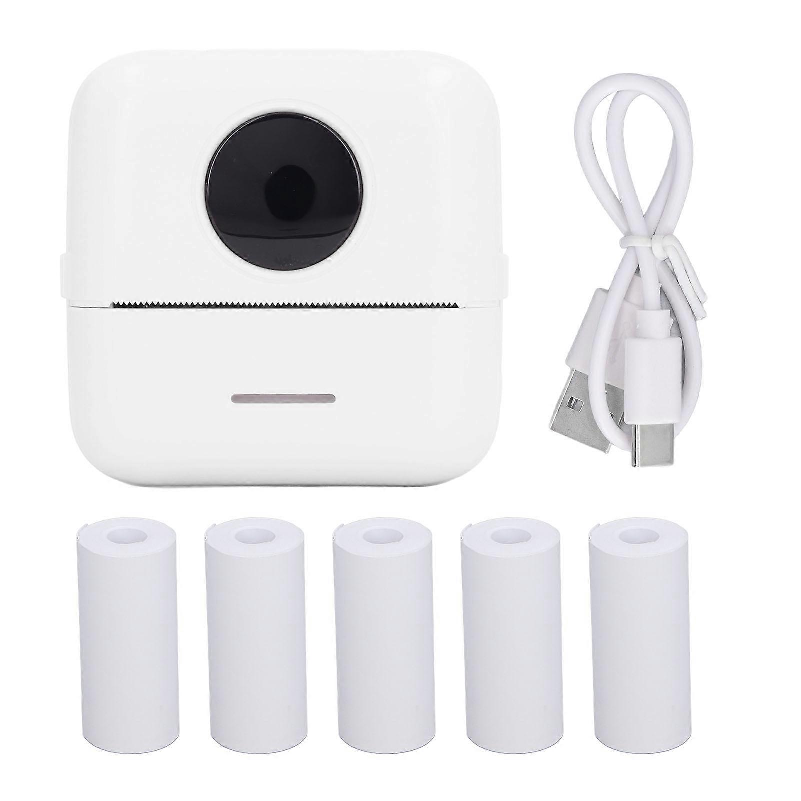 Mini Pocket Thermal Printer 82x82x45mm 800mAh White Wireless