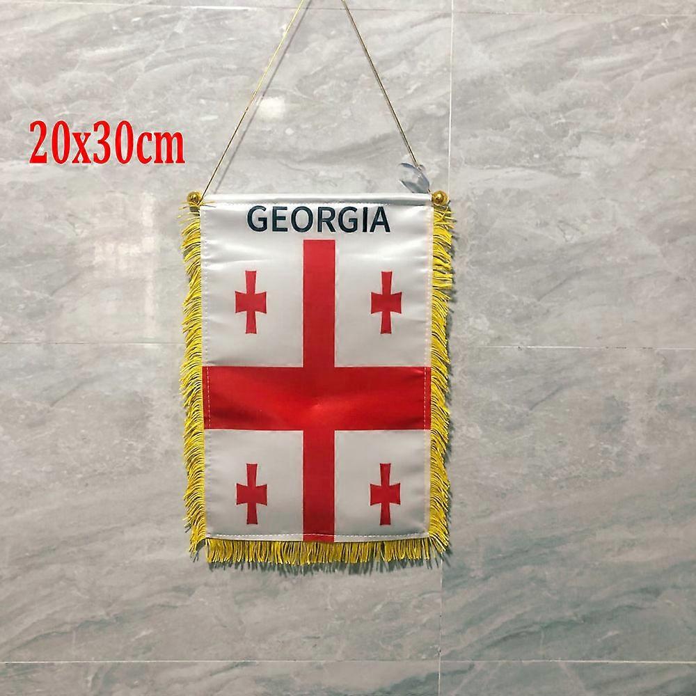 Zwjflagshow جورجيا العلم 10x15cm جورجيا العلم المزدوج الجانب المطبوعة البوليستر البسيطة العلم الوطني ديكور المنزل شنقا بينانت