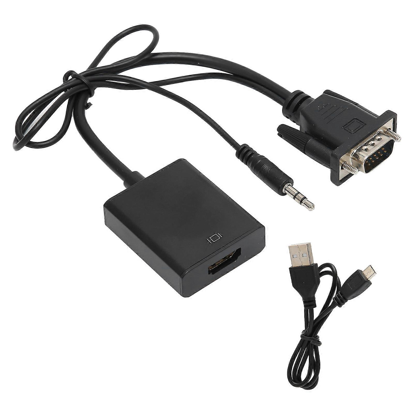Audio Converter VGA to High Definition Multimedia Interface Signal Conversion Adapter