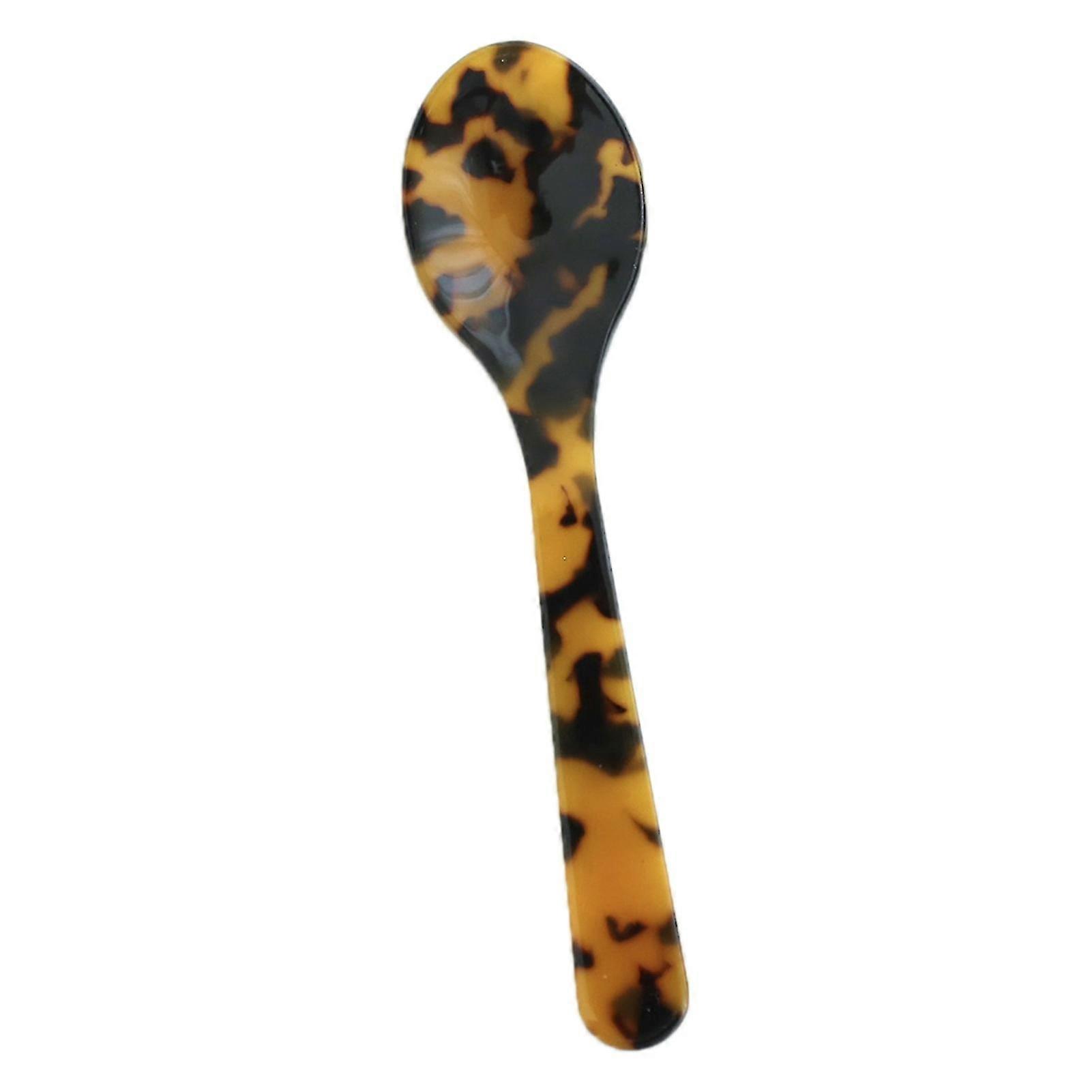 Dessert Spoon Retro Style Smooth Edge Unique Pattern Food Grade Ergonomic Handle Decorative Acrylic Cake Ice Cream Spoon Jam Butter Cutter Tableware H