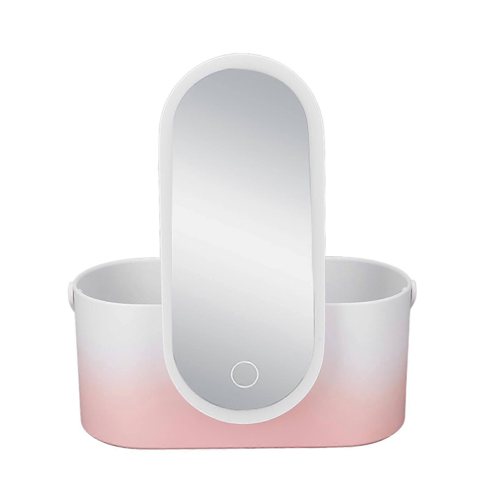 Cosmetic Box Foldable Rotating LED Light Cosmetic Storage Box with Cosmetic Mirror