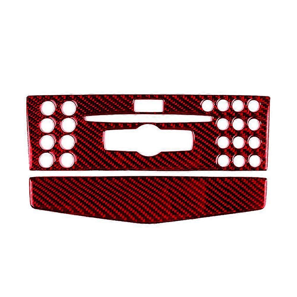 Red Carbon Fiber Console CD Panel Trim for C Class W204 2007-2010