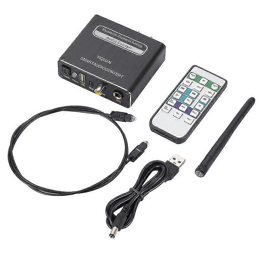 Wireless Digital Digital-To-Analog Converter 5.0 Bluetooth Fiber Coaxial Playing Microphone Remote Control Audio Decoder