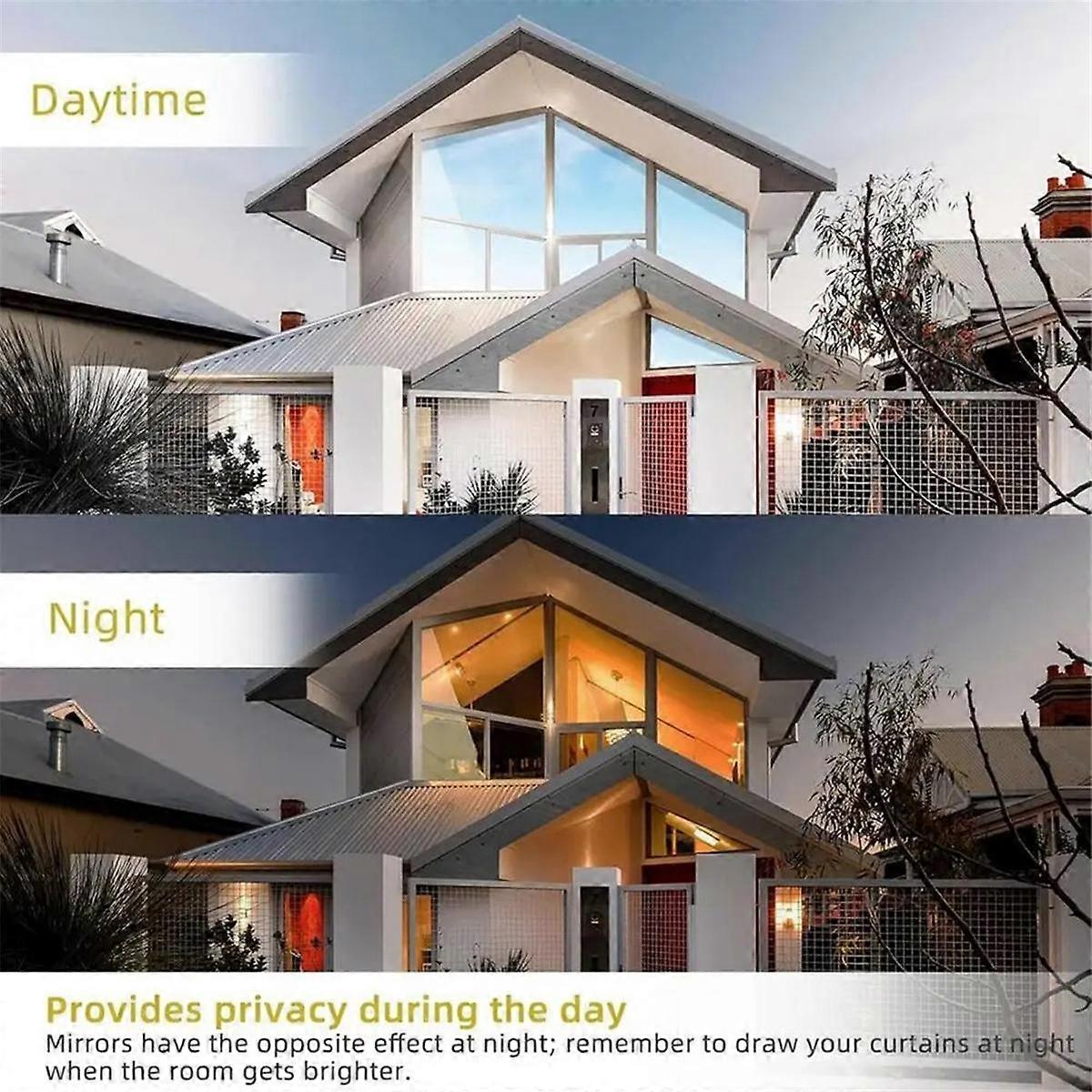 One-Way Privacy Window Film Static Cling Heat Control Mirror Film Mirror Window Film Non-Adhesive Window Heat Blocking B