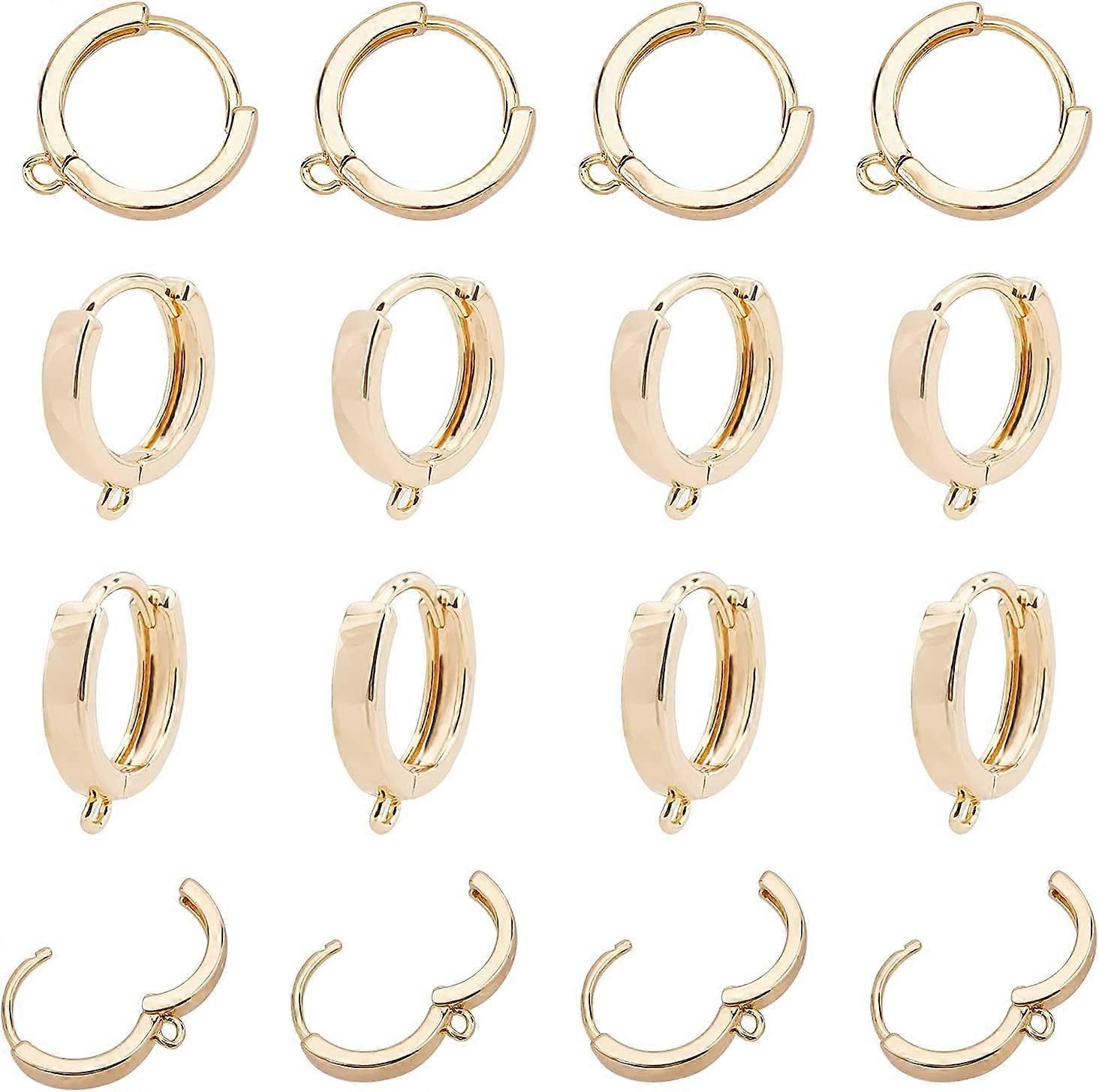 arricraft 20 Pcs Leverback Earring Hooks French Hook Ear Wire Open Loop Leverback Hoops for Earring Making Findings- Real 18K Gold Plated