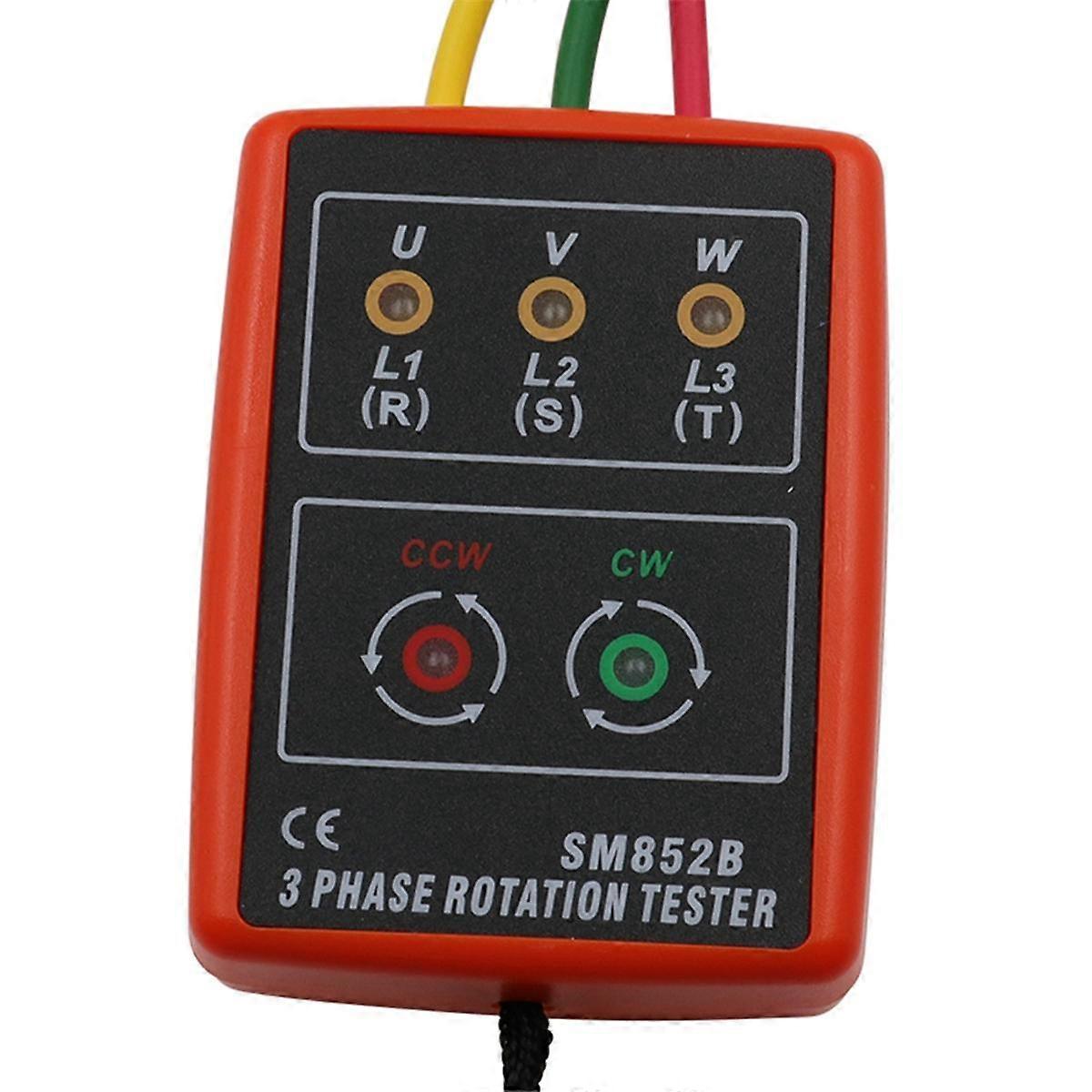 60V-600V AC Three Phase Rotation Indicator Meter Phase Sequence Tester ...