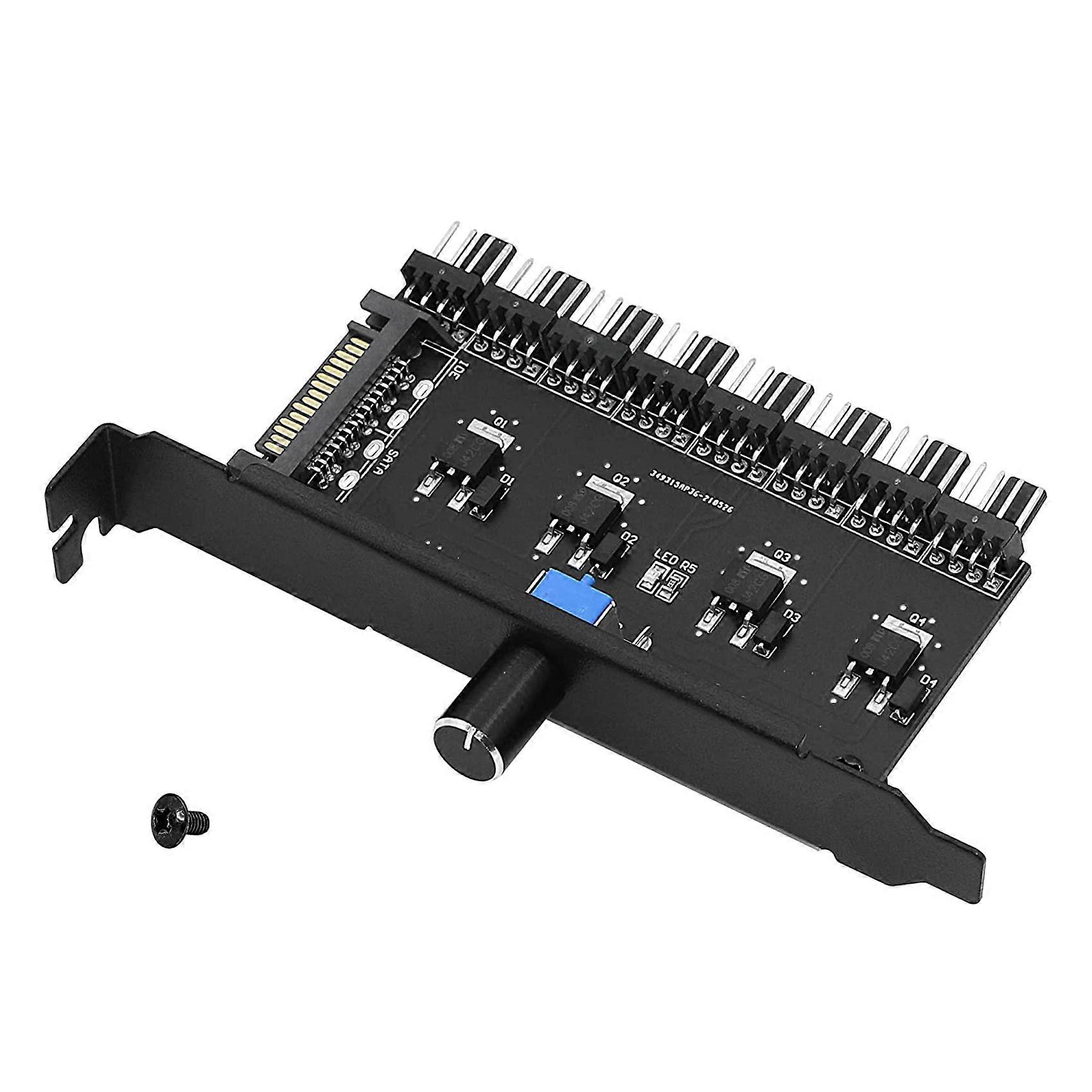 Pc 8 Channels Fan Hub Cooling Fan Speed Controller for CPU Case HDD VGA PWM Fan PCI Bracket By 12V