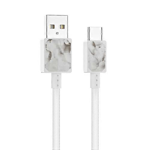 5A USB to USB-C / Type-C Marble Pattern Polyester Braided Fast Charging and Transmission Data Cable